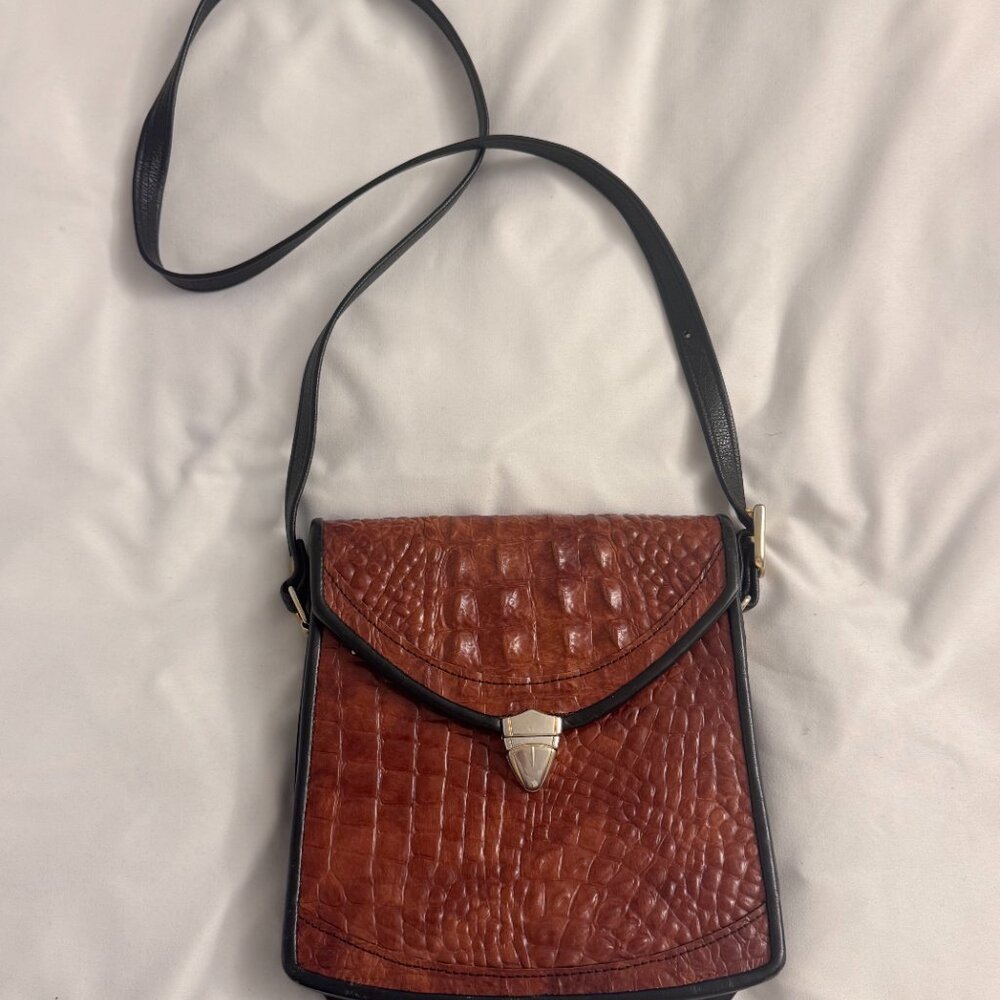 Vintage Real Crocodile Leather Greg Roche Berkeley Shoulder crossbody Bag